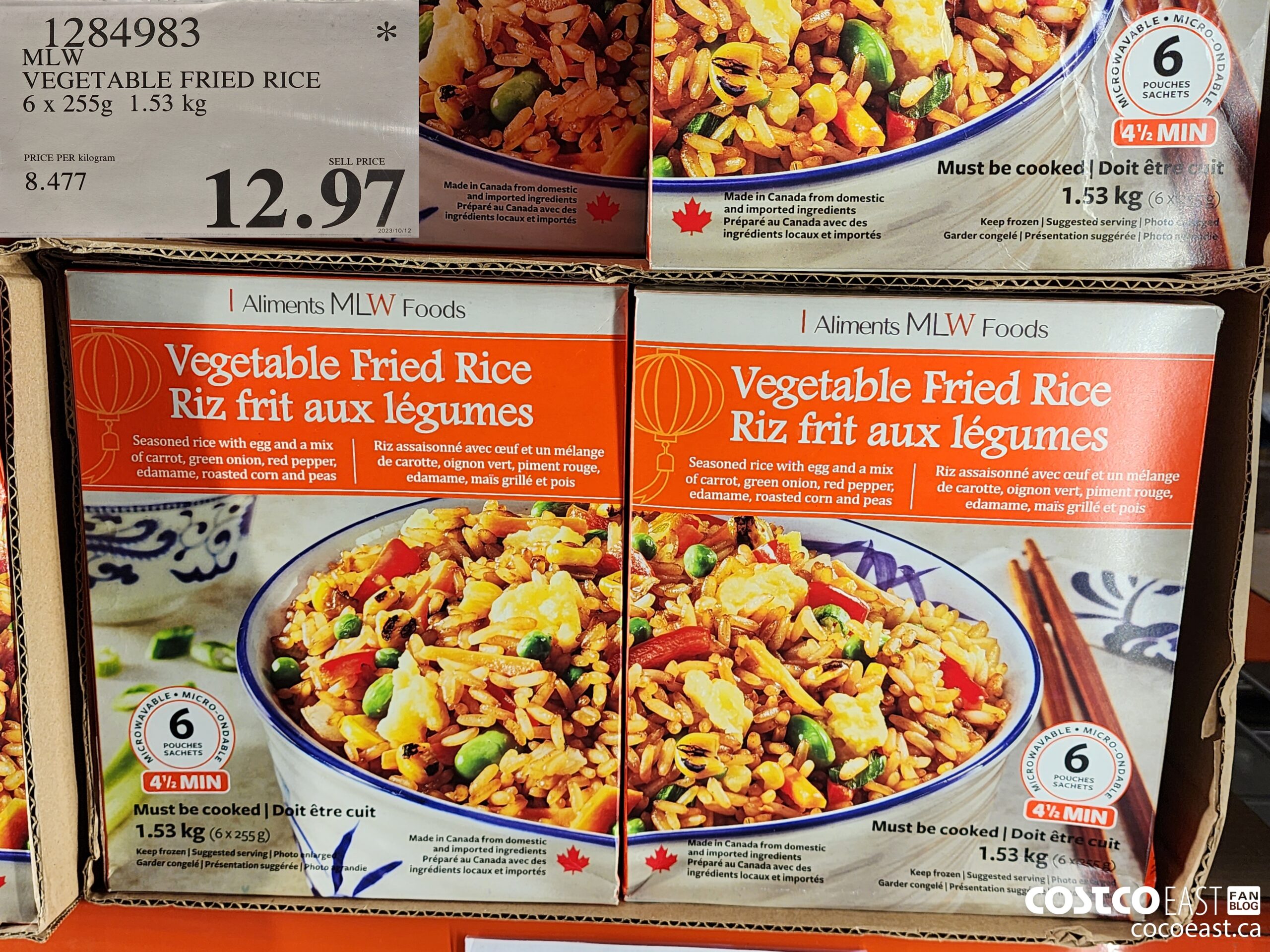 1284983 MLW VEGETABLE FRIED RICE 6 x 255g 1.53 kg $12.97