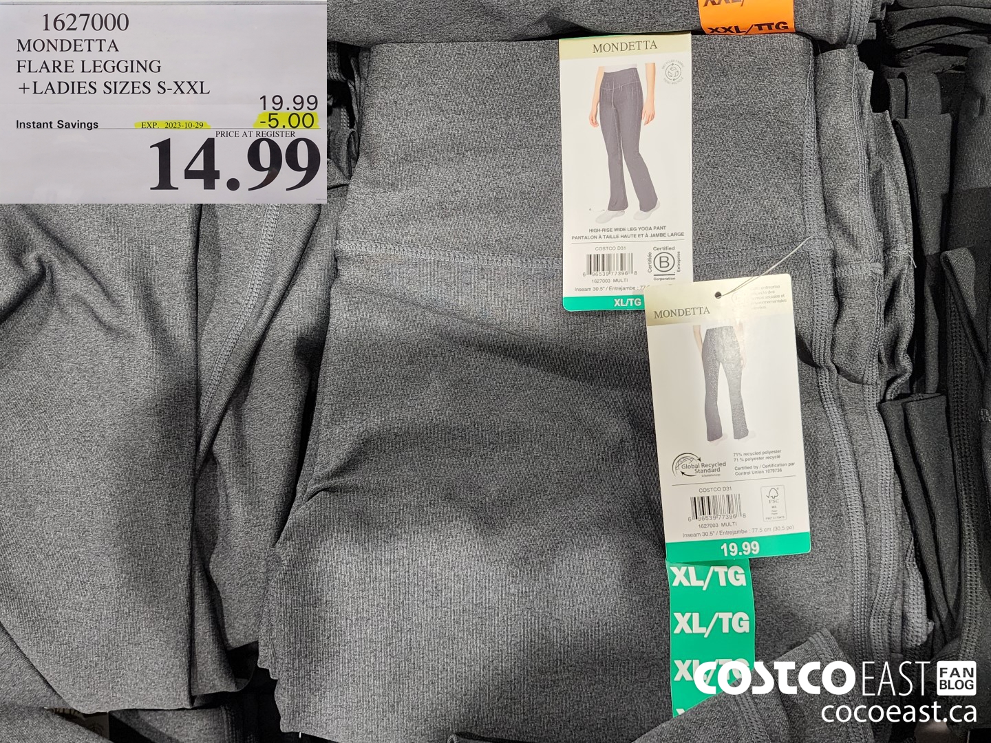 1627000 MONDETTA FLARE LEGGINGS + LADIES SIZES S-XXL ($5.00 INSTANT SAVINGS EXPIRES ON 2023-10-29) $14.99