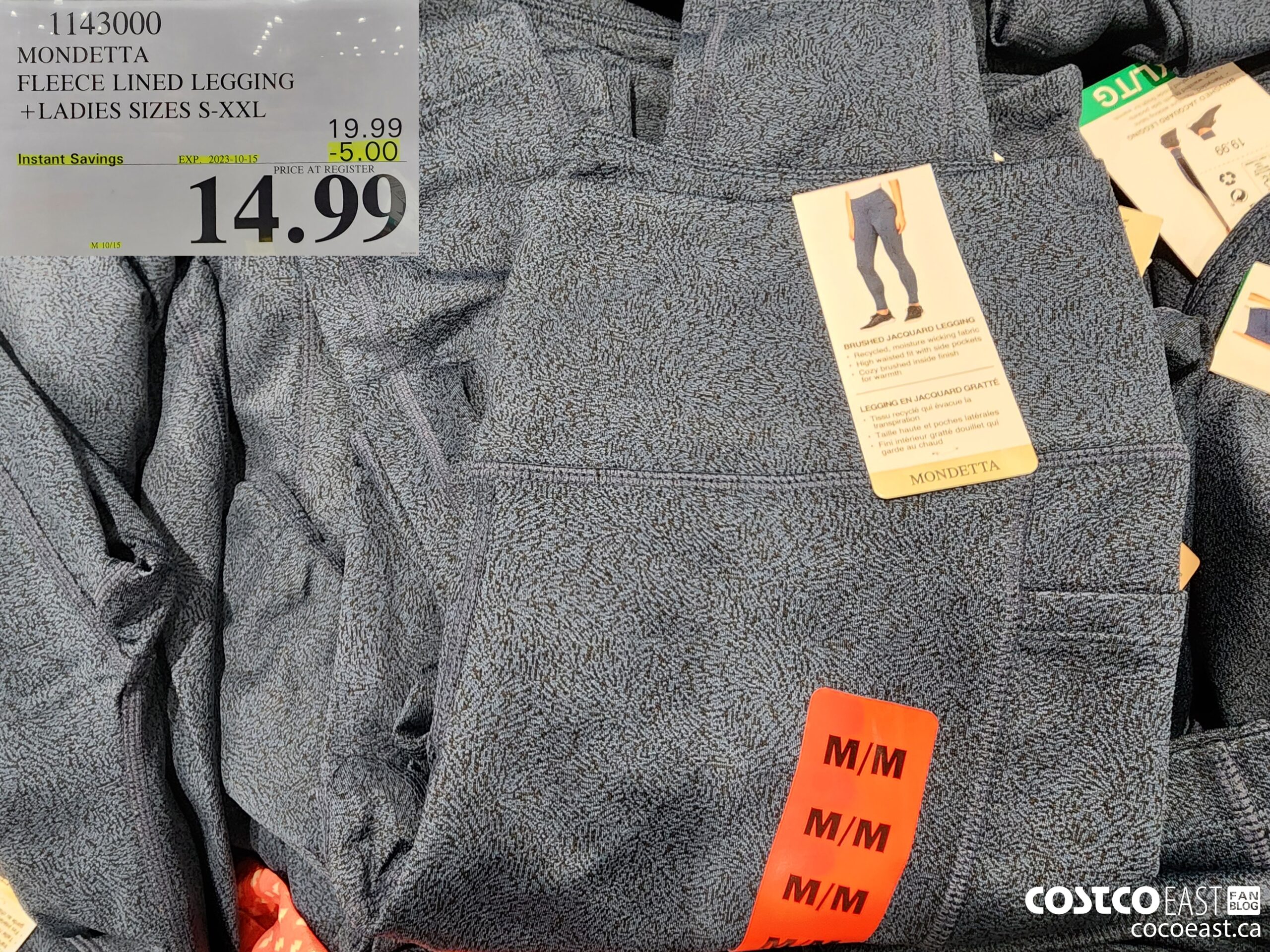 1568101 MONDETTA FULL ZIP TOP LADIES SIZES S XXL Instant Savings 5 00  INSTANT SAVINGS 13 99 - Costco East Fan Blog