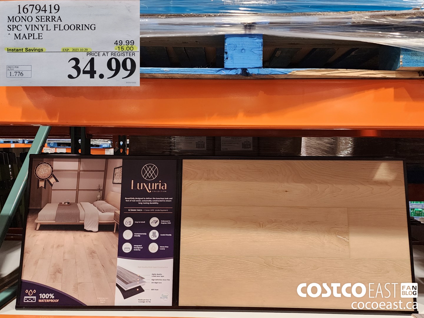 1679419 MONO SERRA SPC VINYL FLOORING MAPLE ($15.00 INSTANT SAVINGS EXPIRES ON 2023-10-29) $34.99