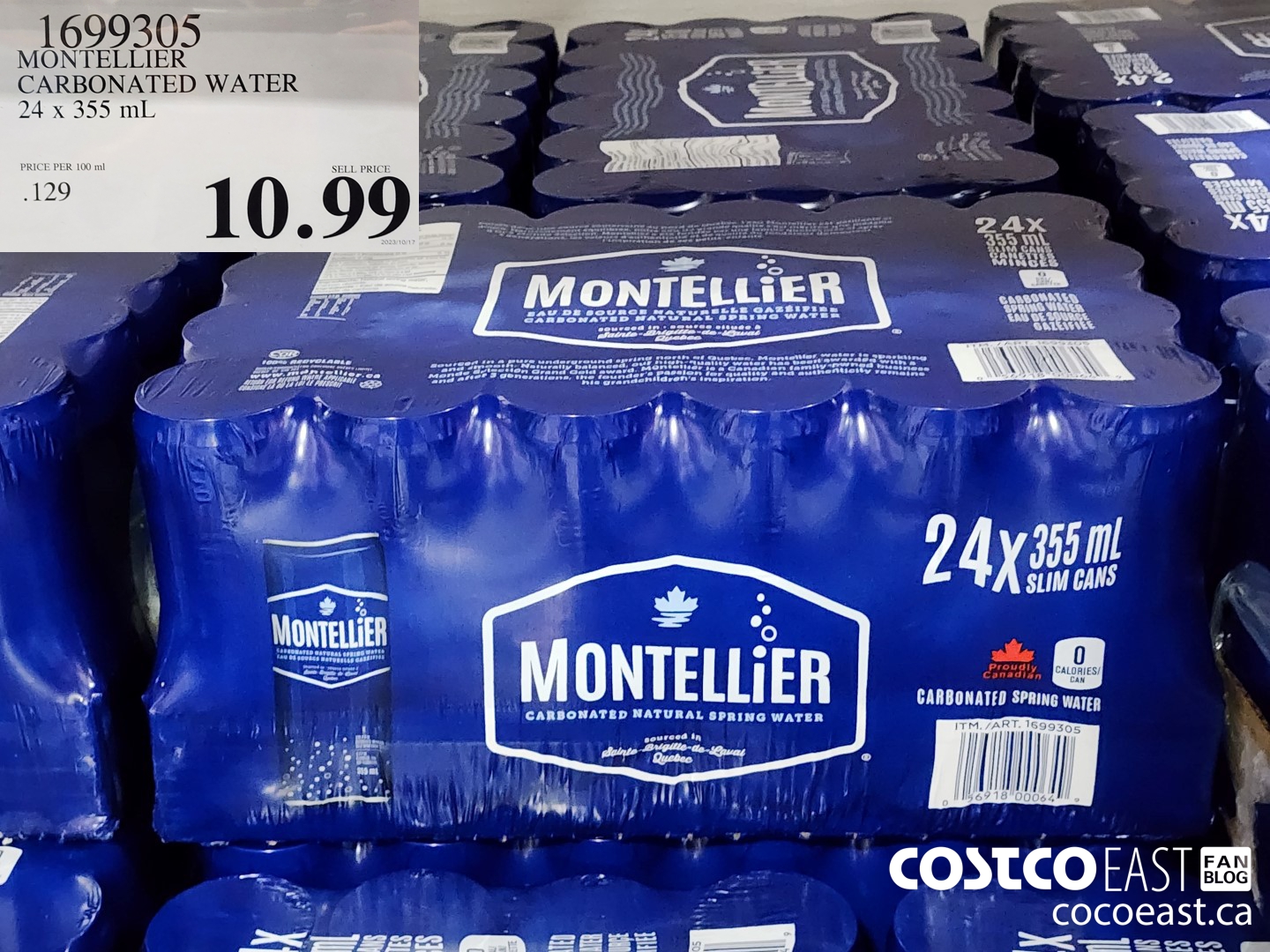 1699305 MONTELLIER CARBONATED WATER 24 X 355 ML $10.99