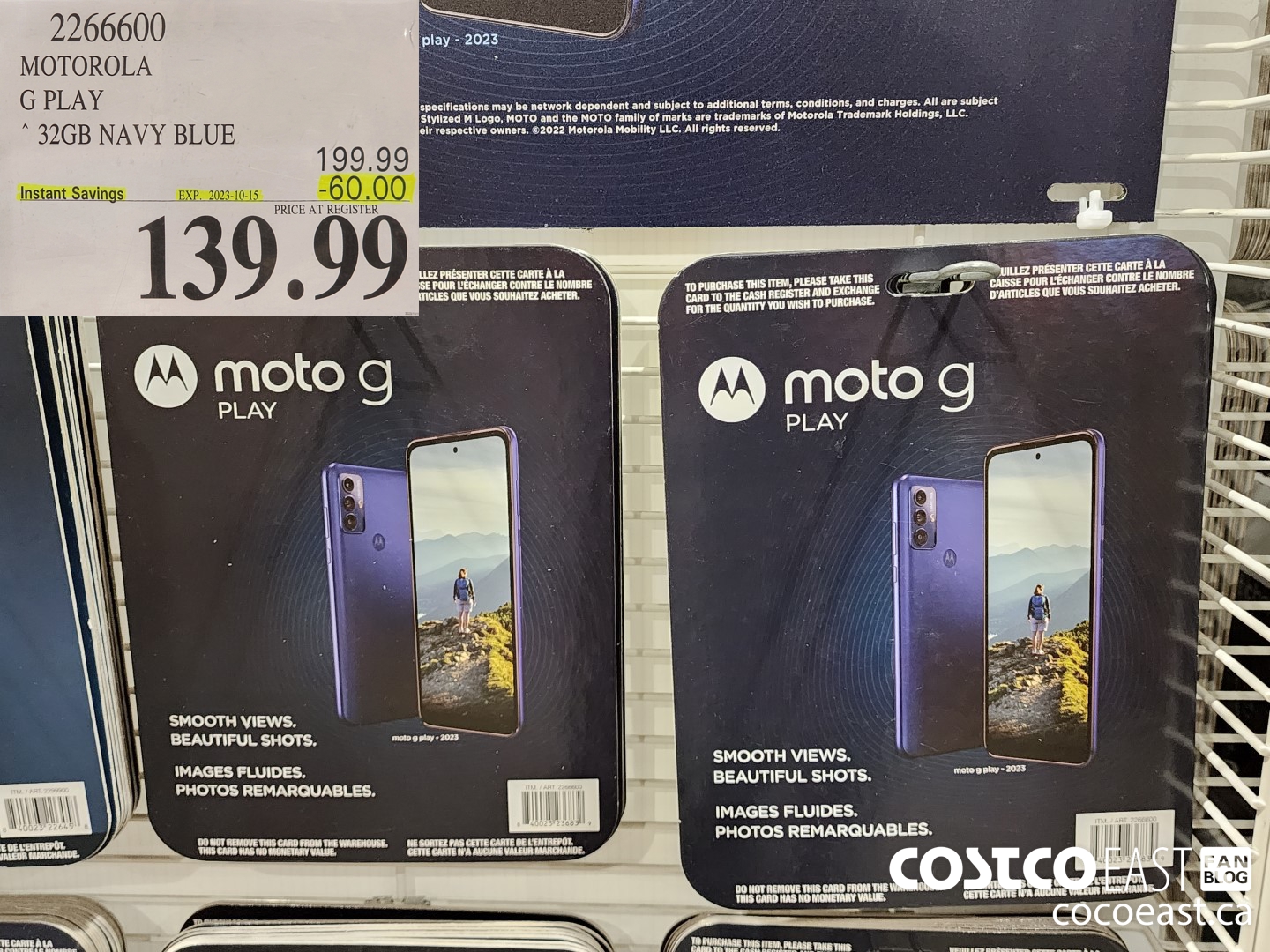 2266600 MOTOROLA G PLAY 32GB NAVY BLUE ($60.00 INSTANT SAVINGS EXPIRES ON 2023-10-15) $139.99