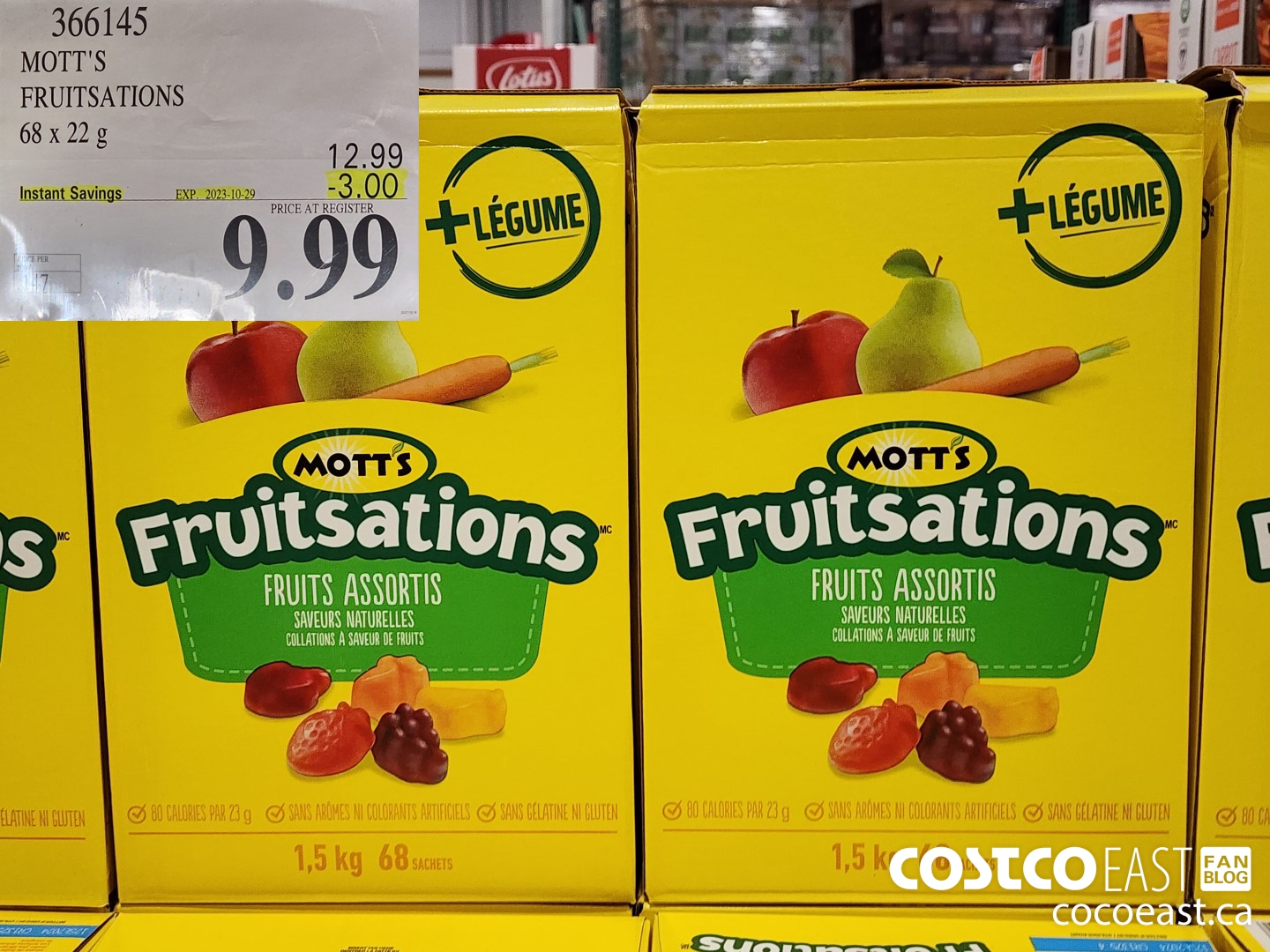 366145 MOTT'S FRUITSATIONS 68 x 22 G ($3.00 INSTANT SAVINGS EXPIRES ON 2023-10-29) $9.99