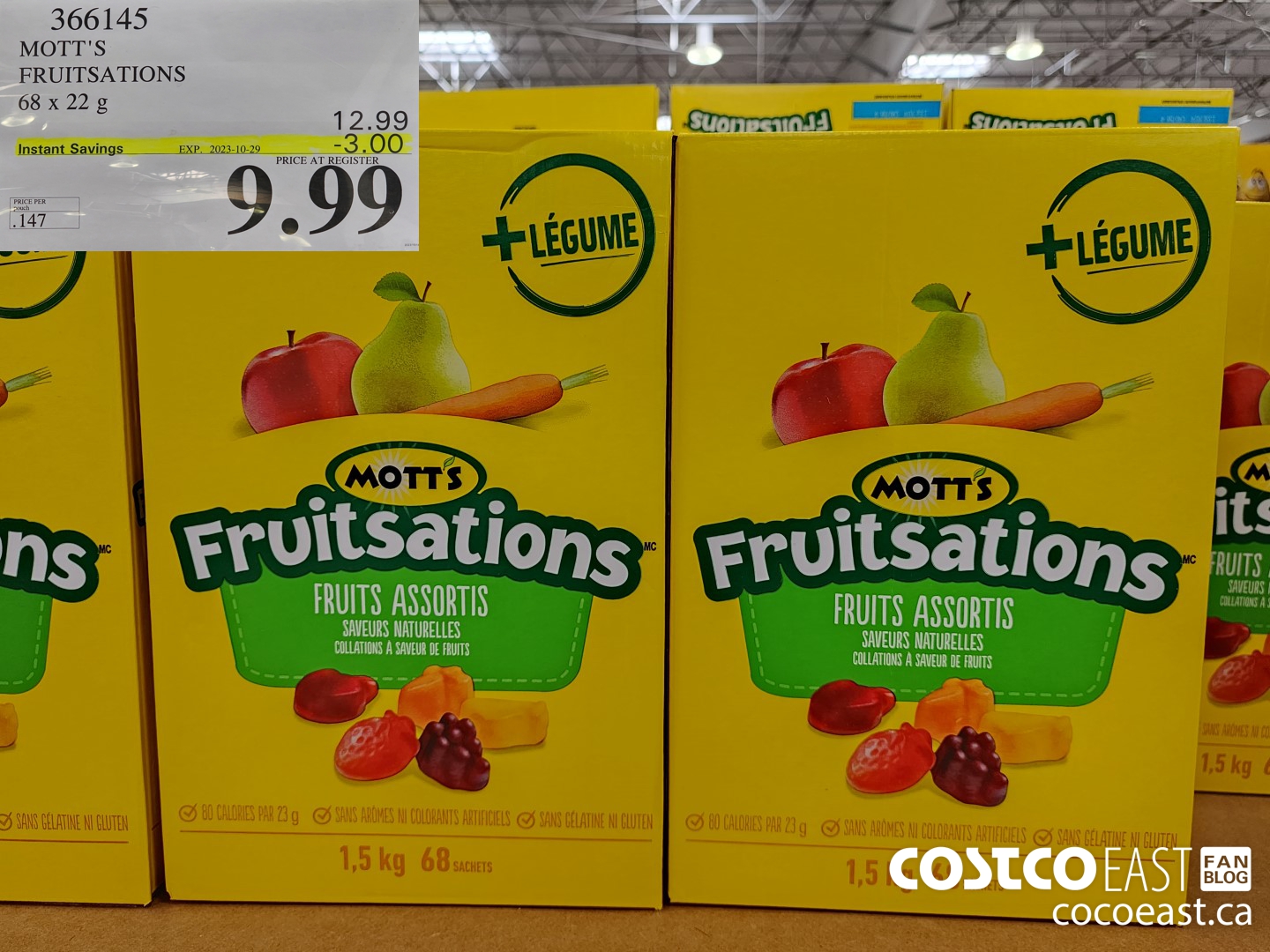 366145 MOTT'S FRUITSATIONS 68 x 22 G ($3.00 INSTANT SAVINGS EXPIRES ON 2023-10-29) $9.99