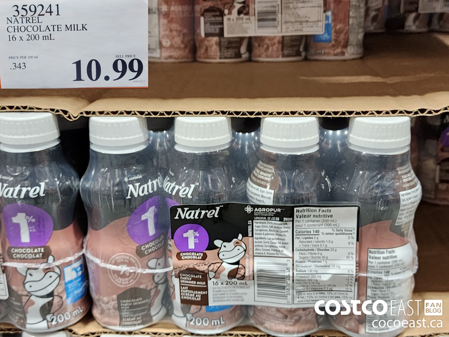 359241 NATREL CHOCOLATE MILK 16 x 200 mL $10.99