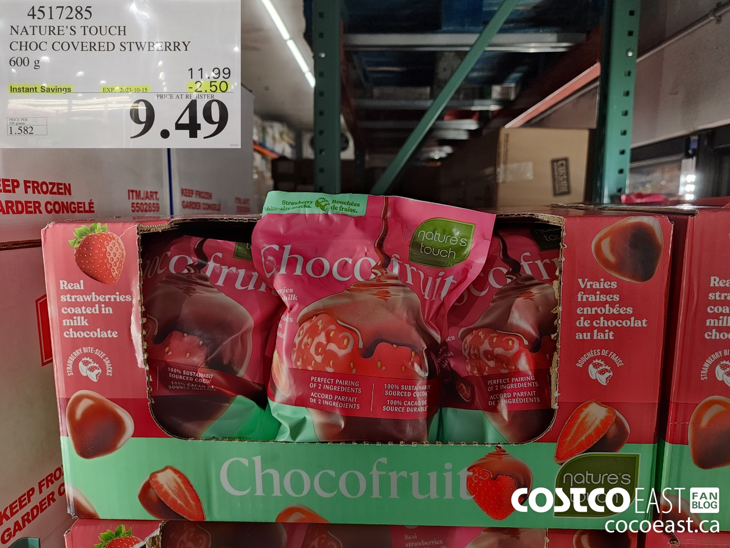 4517285 NATURE'S TOUCH CHOC COVERED STRAWBERRY 600 g ($2.50 INSTANT SAVINGS EXPIRES ON 2023-10-15) $9.49