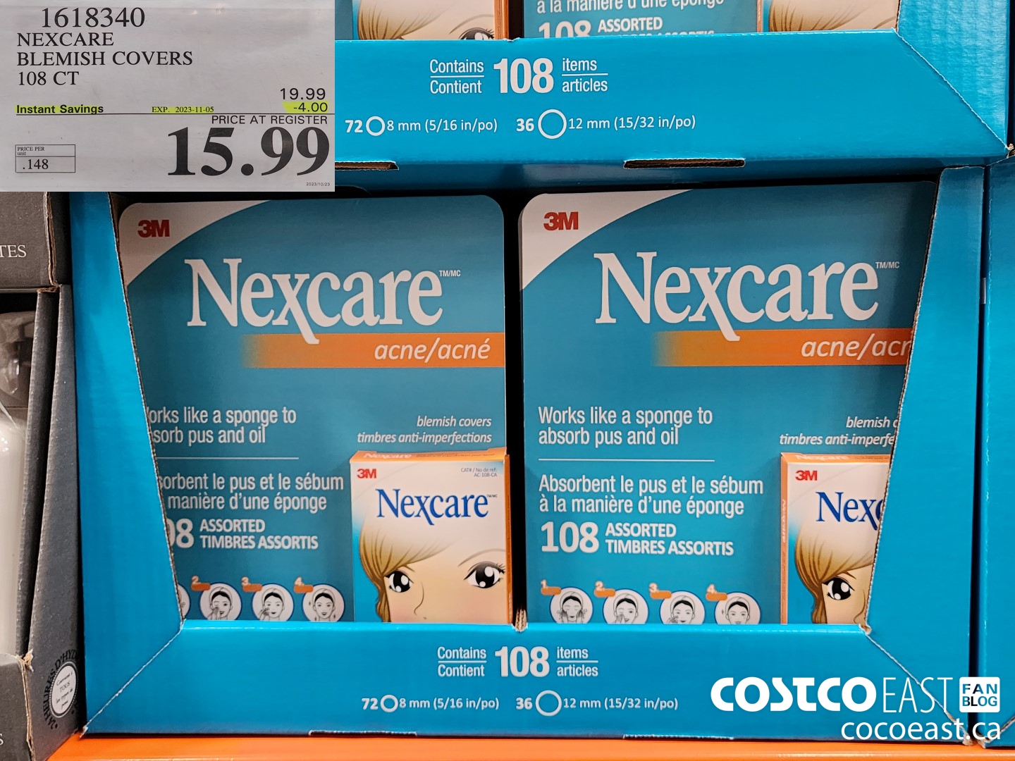 1618340 NEXCARE BLEMISH COVERS 108 CT ($5.00 INSTANT SAVINGS EXPIRES ON 2023-11-05) $15.99