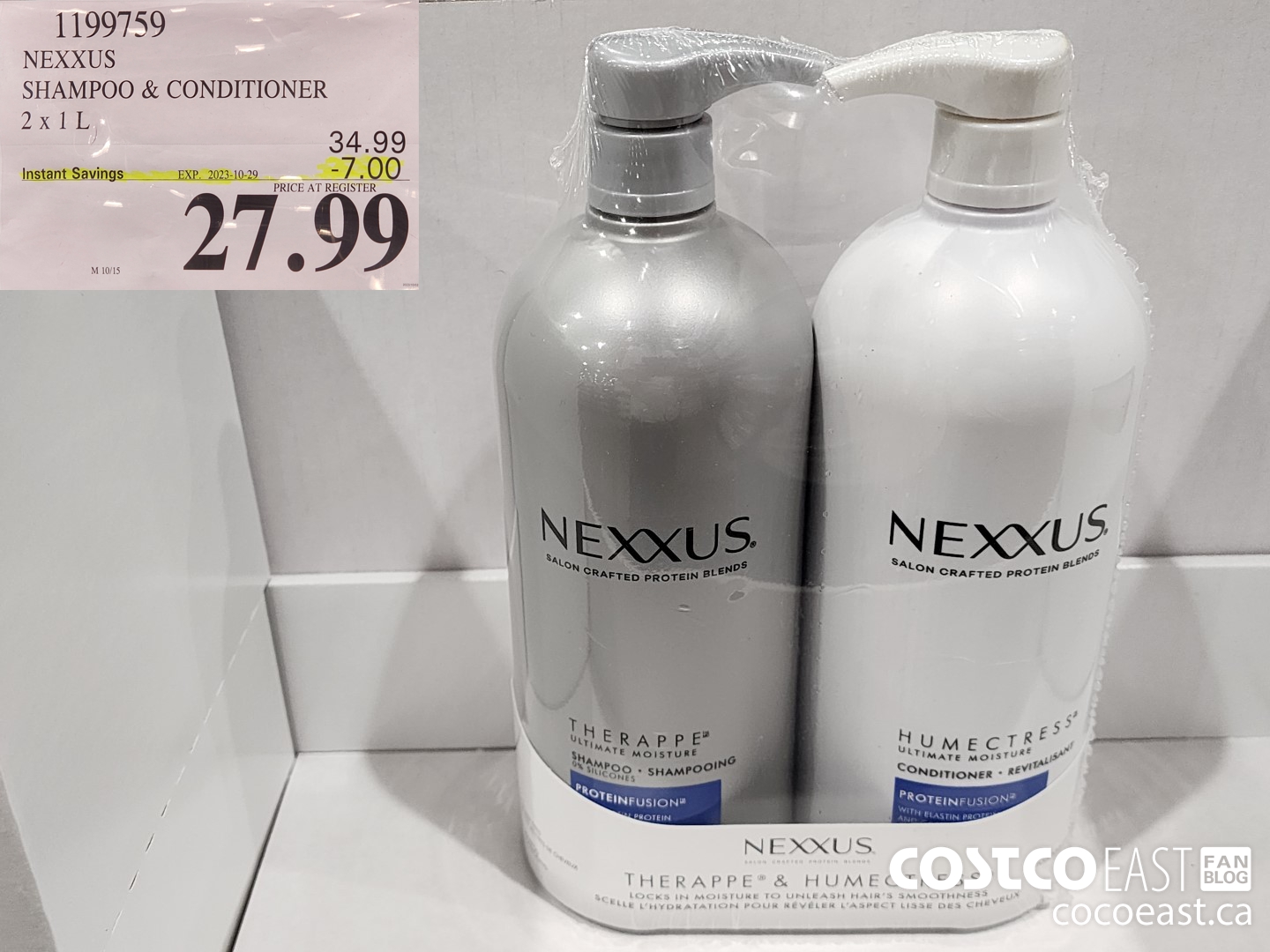 1199759 NEXXUS SHAMPOO & CONDITIONER 2 X 1L ($7.00 INSTANT SAVINGS EXPIRES ON 2023-10-29) $27.99