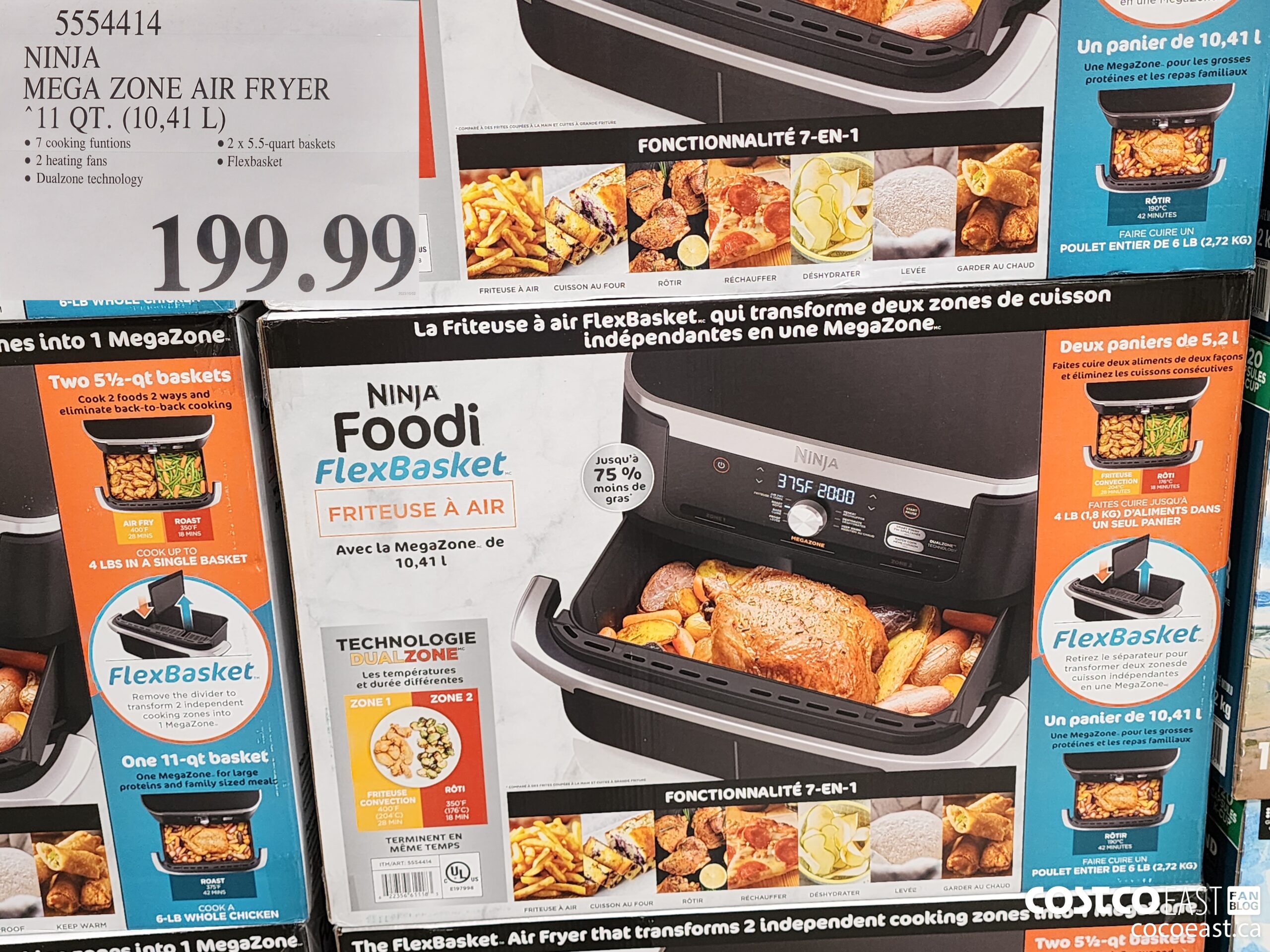 5554414 NINJA MEGA ZONE AIR FRYER 11 QT (10.41 L) $199.99