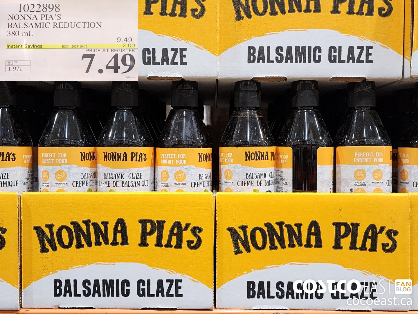 1022898 NONNA PIA'S BALSAMIC REDUCTION 380 ML ($2.00 INSTANT SAVINGS EXPIRES ON 2023-10-15) $7.49