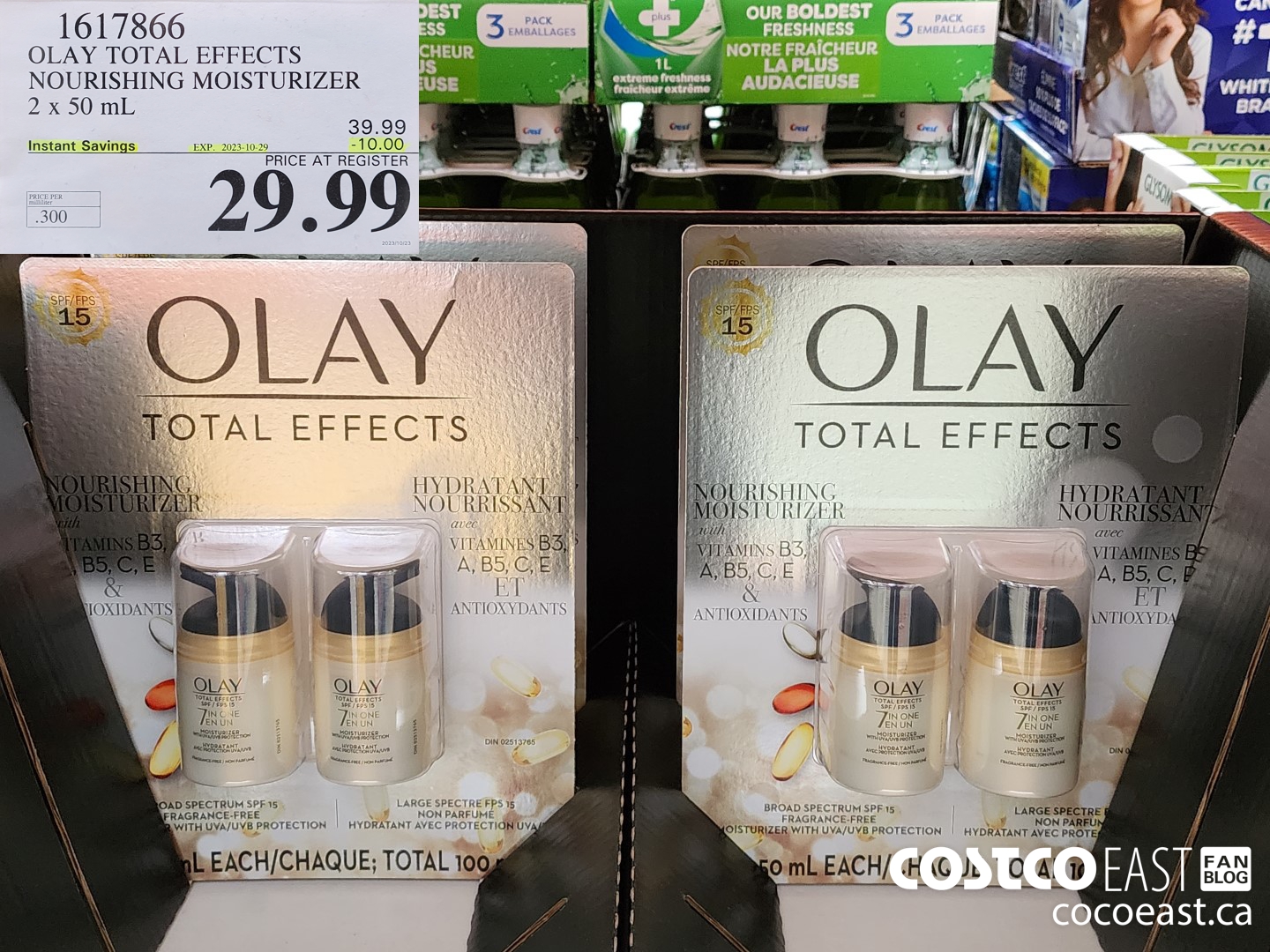 1617866 OLAY TOTAL EFFECTS ANTI-AGING MOISTURIZER 2 x 50 mL ($10.00 INSTANT SAVINGS EXPIRES ON 2023-10-29) $29.99