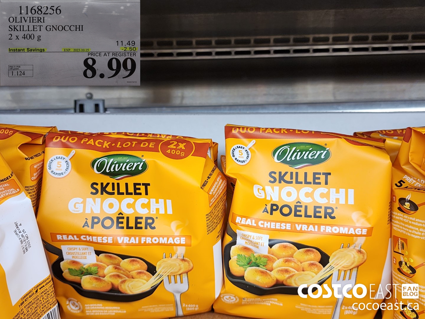 1168256 OLIVIERI SKILLET GNOCCHI 2 x 400 G ($2.50 INSTANT SAVINGS EXPIRES ON 2023-10-15) $8.99