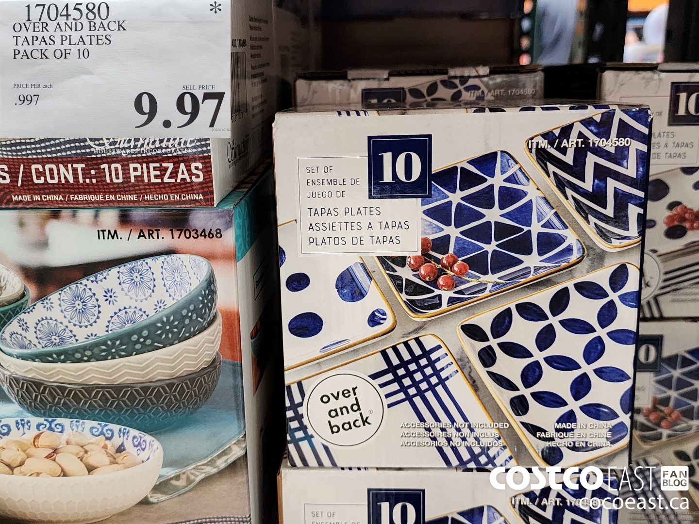 1704580 OVER AND BACK TAPAS PLATES PACK OF 10 $9.97