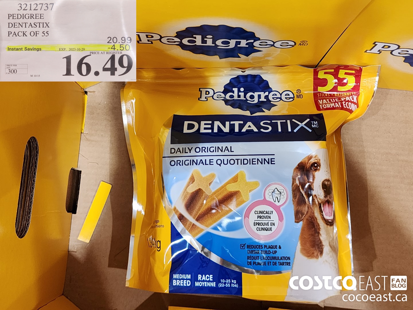 3212737 PEDIGREE DENTASTIX pack of 55 ($4.50 INSTANT SAVINGS EXPIRES ON 2023-10-29) $16.49