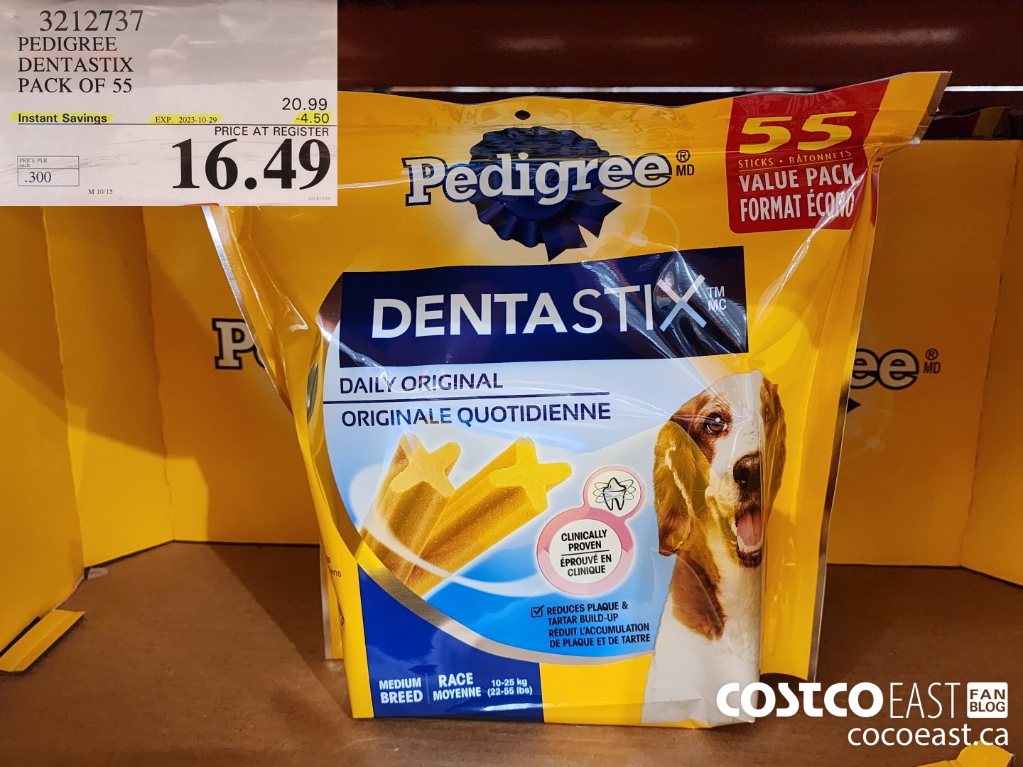 3212737 PEDIGREE DENTASTIX pack of 55 ($4.50 INSTANT SAVINGS EXPIRES ON 2023-10-29) $16.49