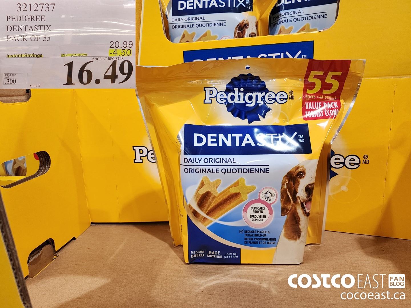 3212737 PEDIGREE DENTASTIX pack of 55 ($4.50 INSTANT SAVINGS EXPIRES ON 2023-10-29) $16.49