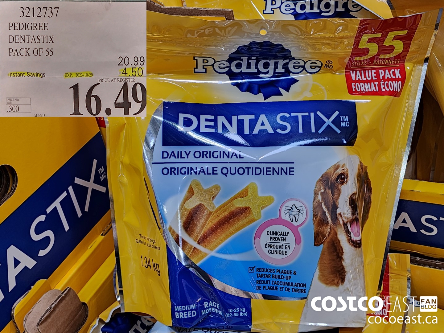3212737 PEDIGREE DENTASTIX pack of 55 ($4.50 INSTANT SAVINGS EXPIRES ON 2023-10-29) $16.49