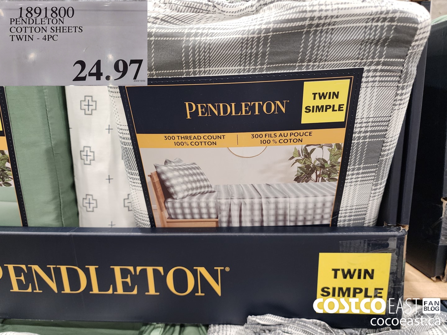 1891800 PENDLETON COTTON SHEETS TWIN - 4PC $24.97