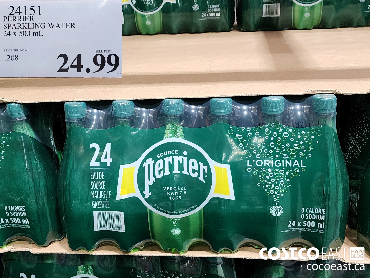 24151 PERRIER SPARKLING WATER 24 x 500 mL $24.99