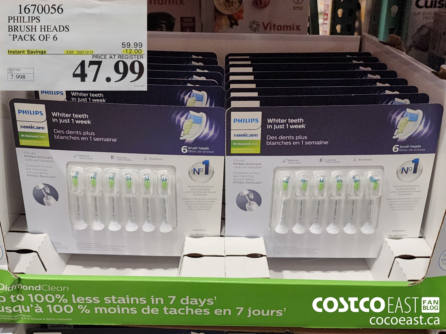 1670056 PHILIPS BRUSH HEADS PACK OF 6 ($12.00 INSTANT SAVINGS EXPIRES ON 2023-10-15) $47.99