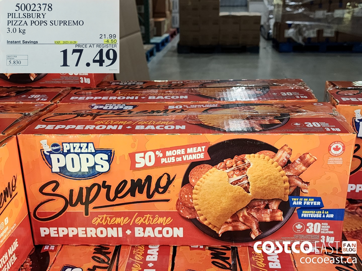 5002378 PILLSBURY PIZZA POPS SUPREMO 3.0 KG 2023810-29 ($4.50 INSTANT SAVINGS) $17.49