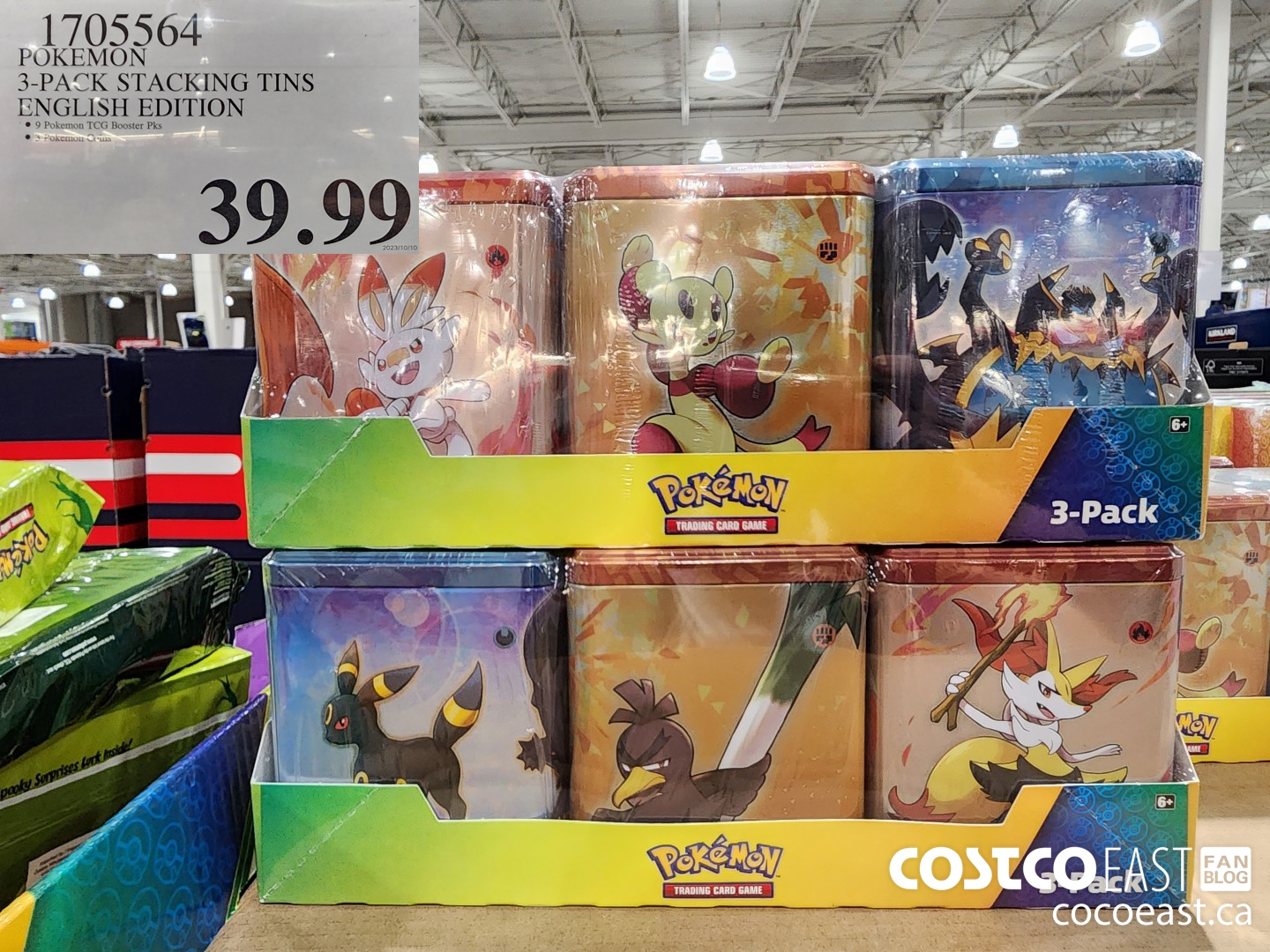 1705564 POKEMON 3-PACK STACKING TINS ENGLISH EDITION $39.99