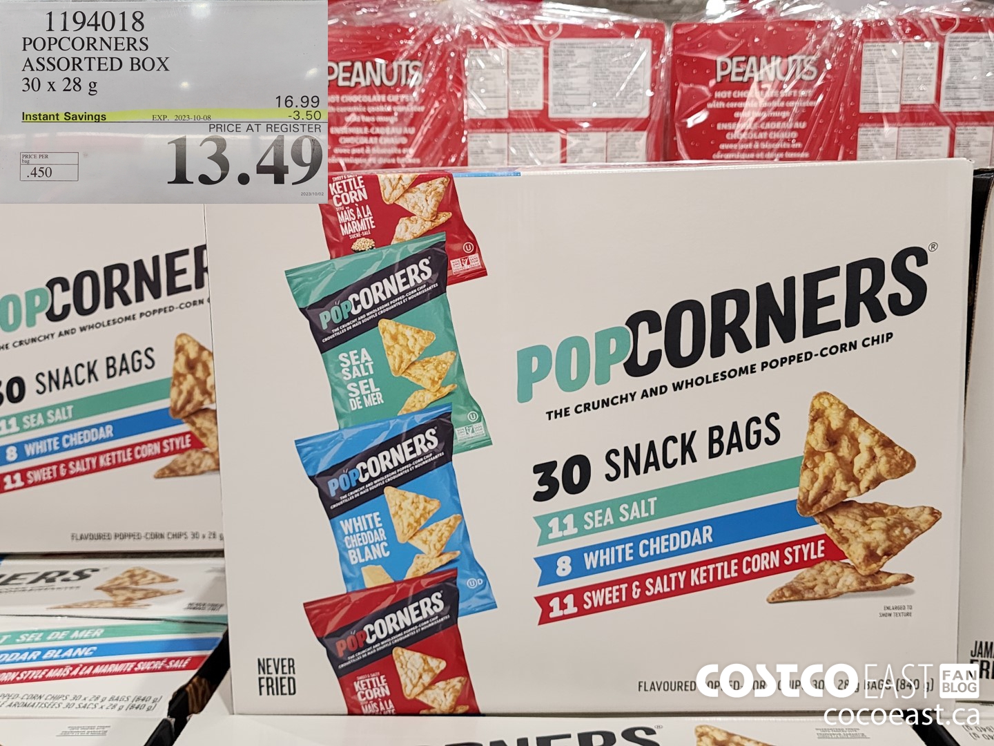 1194018 POPCORNERS ASSORTED BOX 30 x 28 ($3.50 INSTANT SAVINGS EXPIRES ON 2023-10-08) $13.49