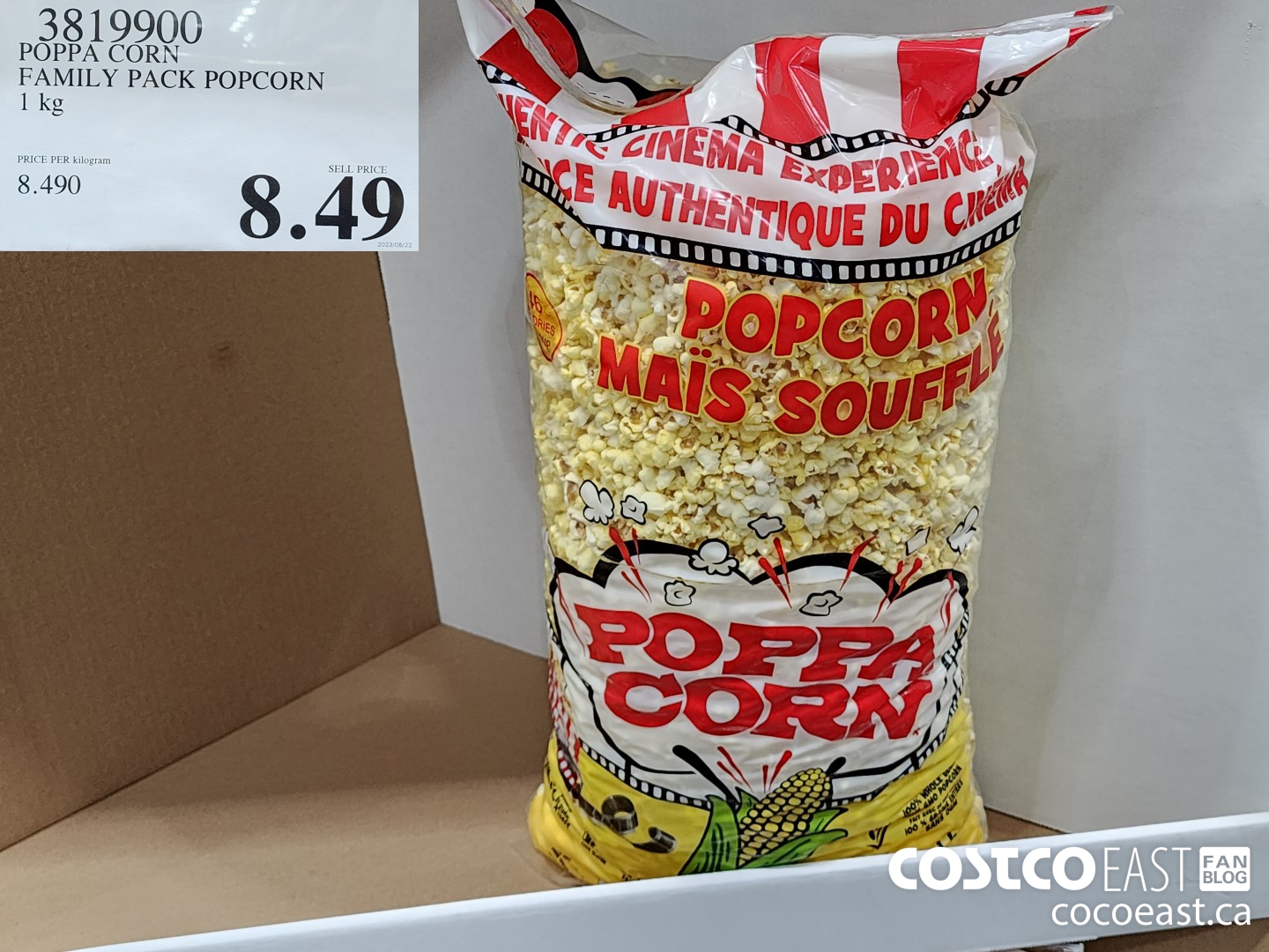 3819900 POPPA CORN FAMILY PACK POPCORN 1 KG $8.49