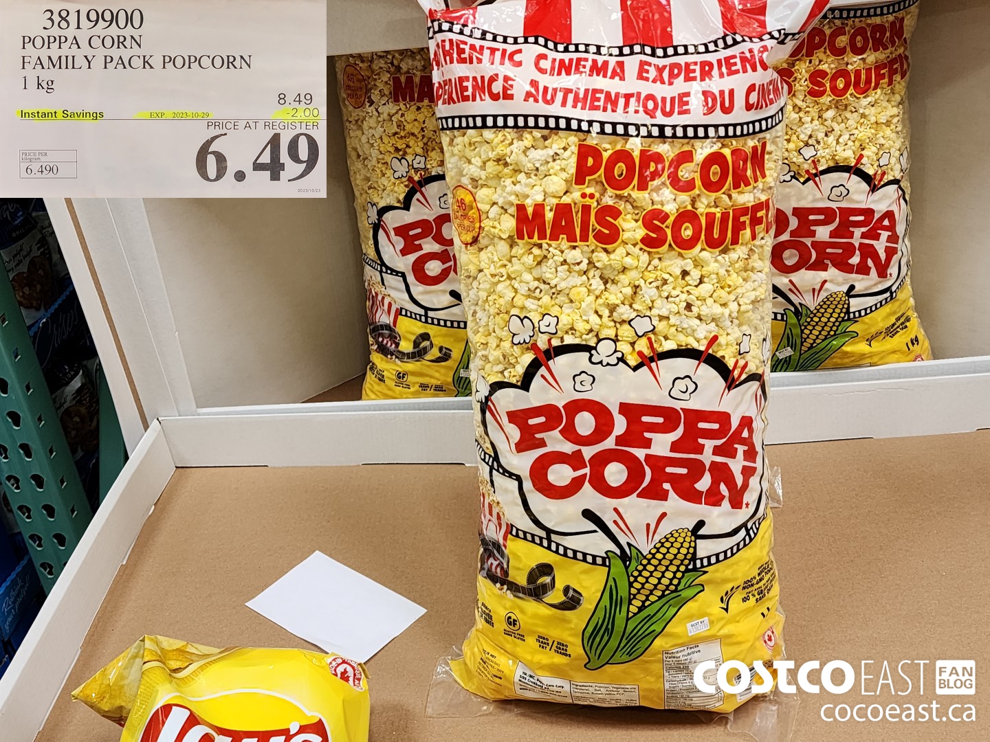 3819900 POPPA CORN FAMILY PACK POPCORN 1 KG ($2.00 INSTANT SAVINGS EXPIRES ON 2023-10-29) $6.49