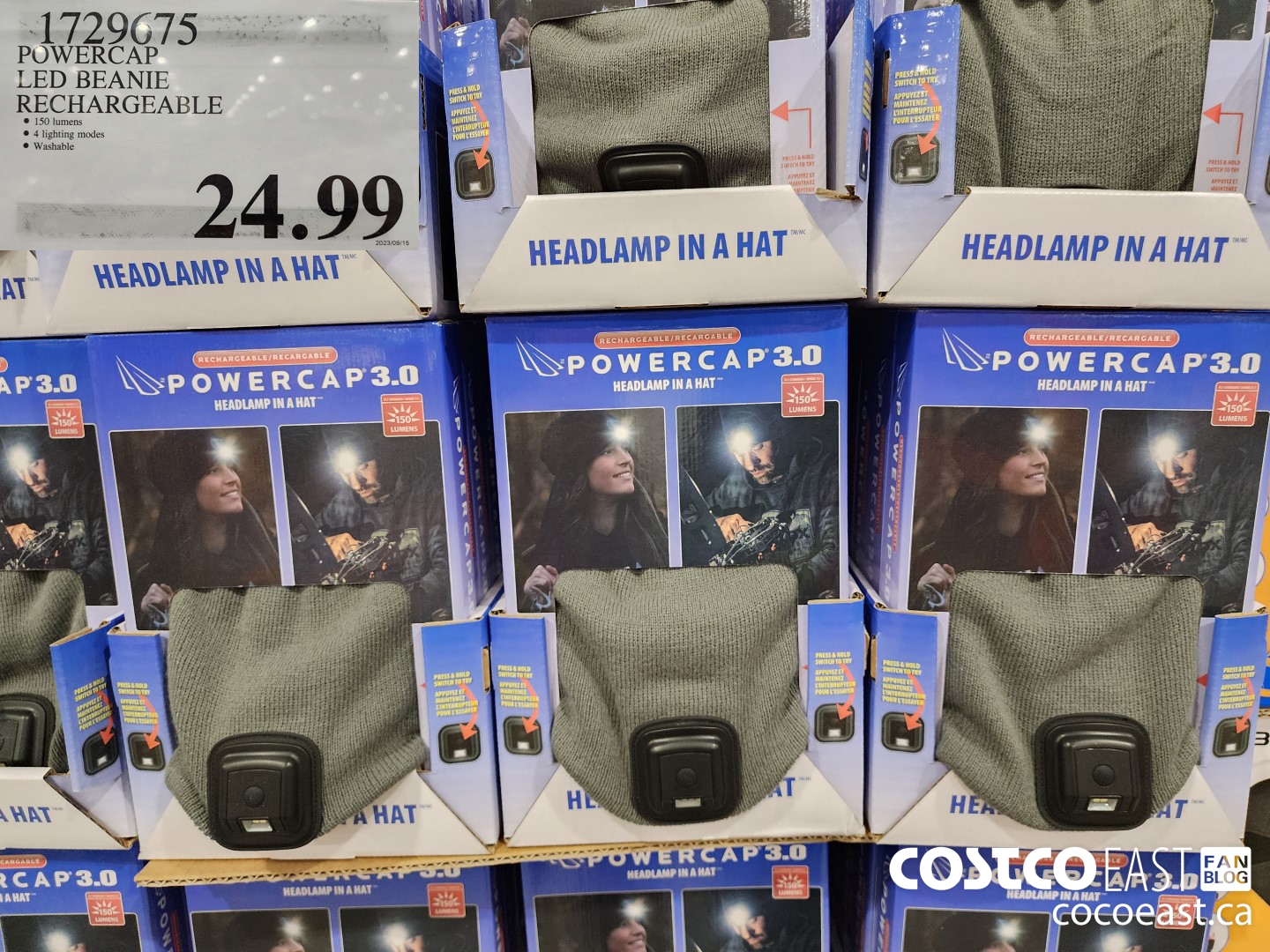 1729675 POWERCAP LED BEANIE RECHARGEABLE $24.99