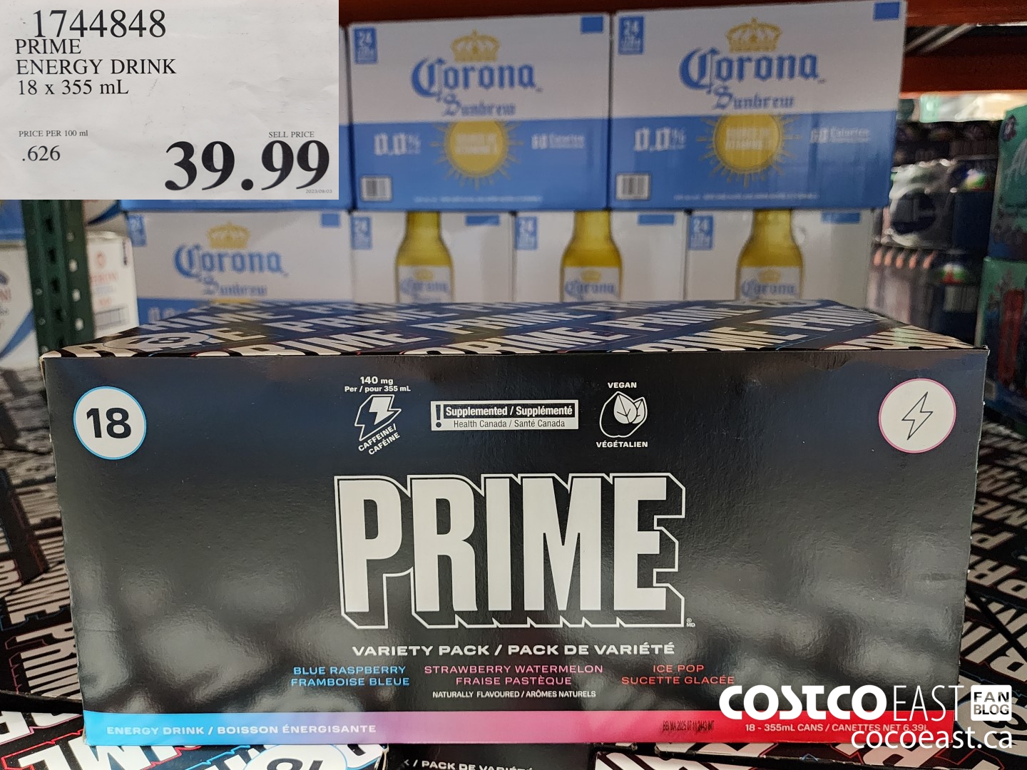 1744848 PRIME ENERGY DRINK 18 X 355 ML $39.99