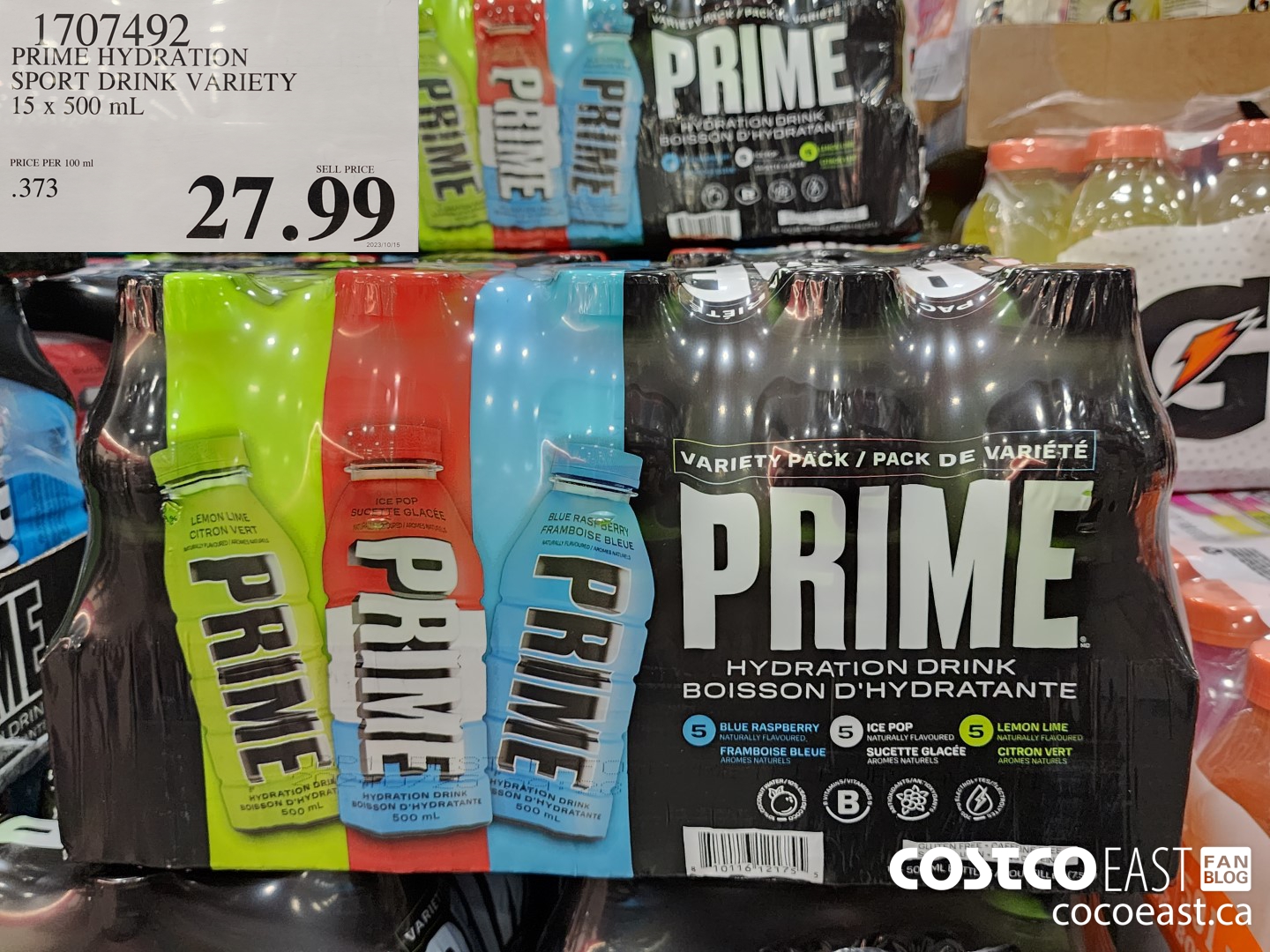 1707492 PRIME HYDRATION SPORT DRINK VARIETY 15 x 500 mL $27.99