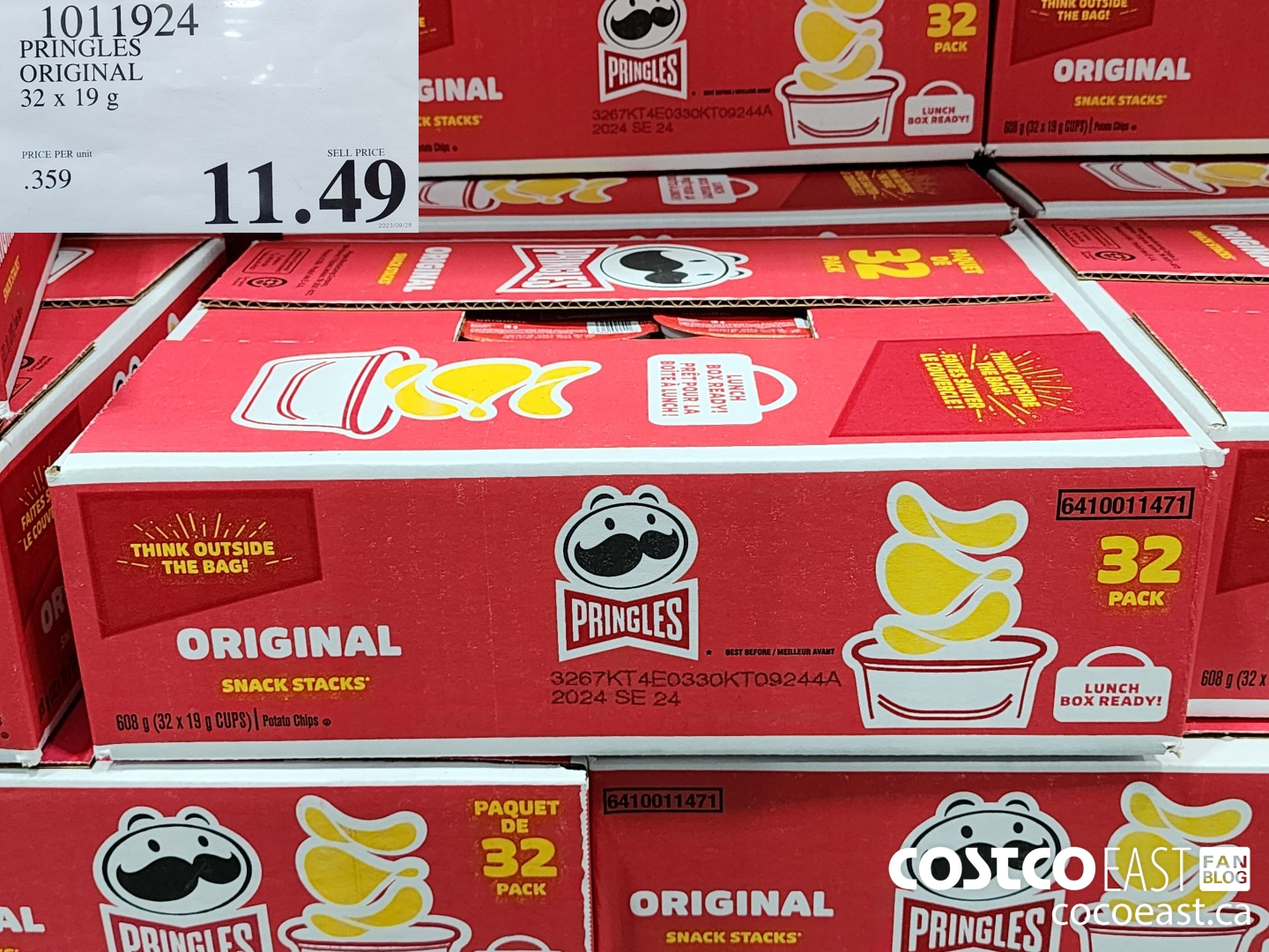 1011924 PRINGLES ORIGINAL 32 X 19 G $11.49