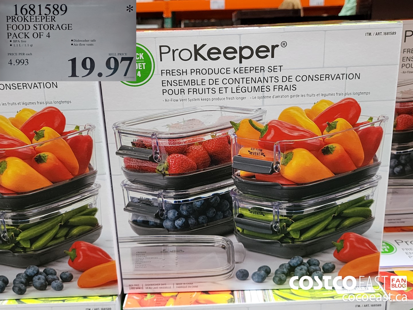 1681589 PROKEEPER FOOD STORAGE PACK OF 4 $19.97