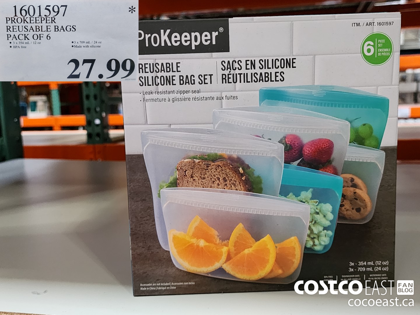 1601597 PROKEEPER REUSABLE BAGS PACK OF 6 $27.99