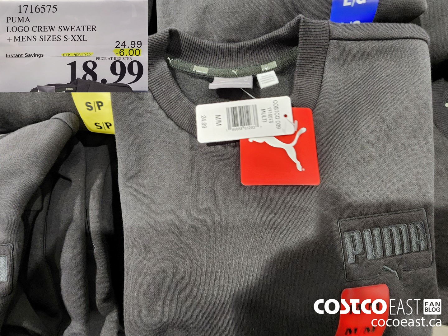 1716575 PUMA LOGO CREW SWEATER +MENS SIZES S-XXL ($6.00 INSTANT SAVINGS EXPIRES ON 2023-10-28) $18.99