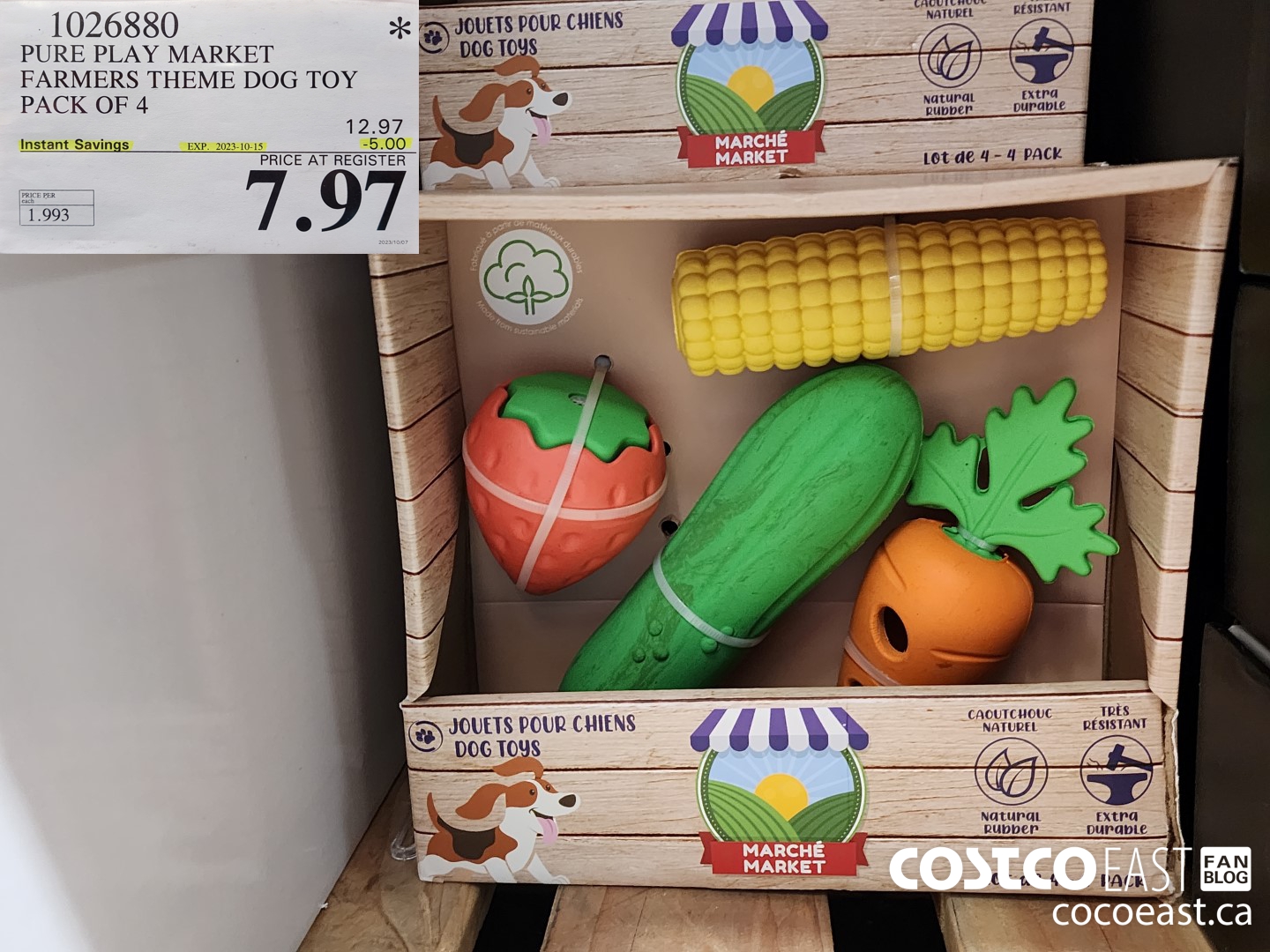 1026880 PURE PLAY MARKET FARMERS THEME DOG TOY PACK OF 4 ($5.00 INSTANT SAVINGS EXPIRES ON 2023-09-24) $7.97