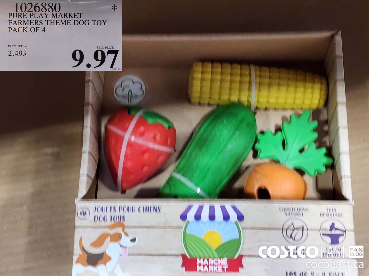 1026880 PURE PLAY MARKET FARMERS THEME DOG TOY PACK OF 4 $9.97