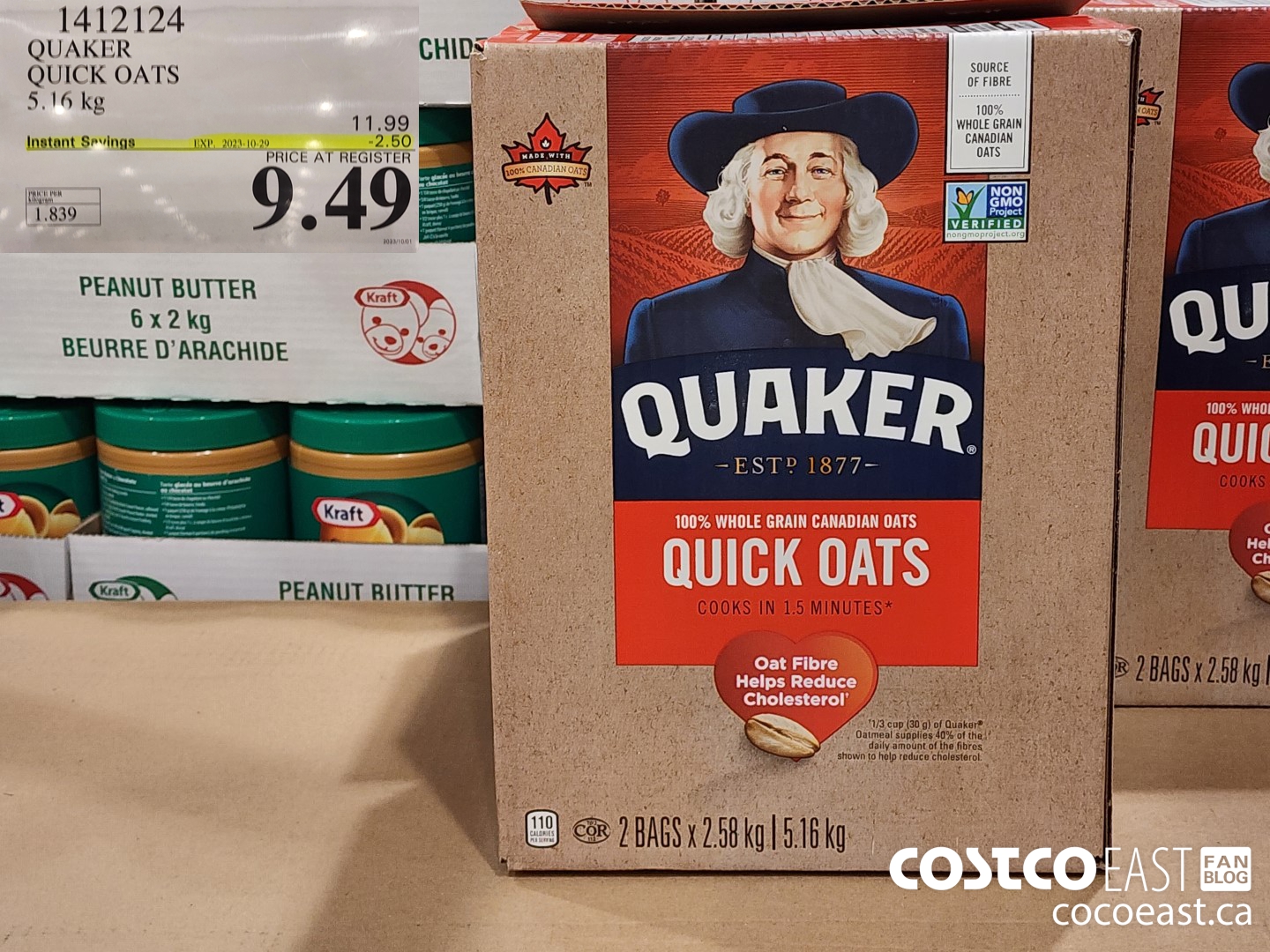 1412124 QUAKER QUICK OATS 5.16 kg ($2.50 INSTANT SAVINGS EXPIRES ON 2023-10-29) $9.49