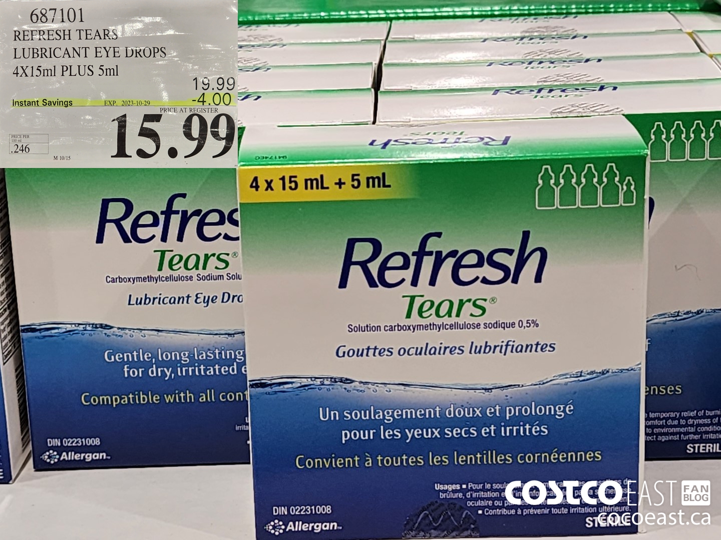 687101 REFRESH TEARS LUBRICANT EYE DROPS 4X15ml PLUS 5ml ($4.00 INSTANT SAVINGS EXPIRES ON 2023-10-29) $15.99