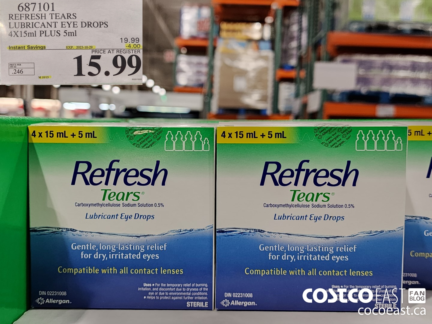 687101 REFRESH TEARS LUBRICANT EYE DROPS 4X15ml PLUS 5ml ($4.00 INSTANT SAVINGS EXPIRES ON 2023-10-29) $15.99