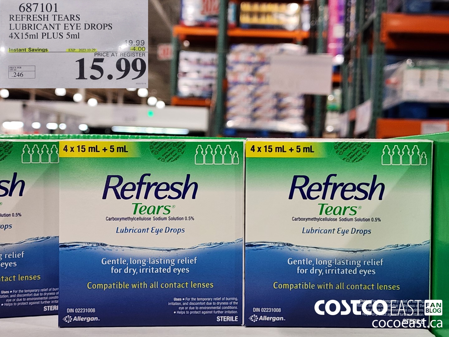687101 REFRESH TEARS LUBRICANT EYE DROPS 4X15ml PLUS 5ml ($4.00 INSTANT SAVINGS EXPIRES ON 2023-10-29) $15.99