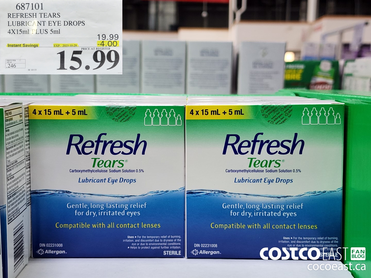 687101 REFRESH TEARS LUBRICANT EYE DROPS 4X15ml PLUS 5ml ($4.00 INSTANT SAVINGS EXPIRES ON 2023-10-29) $15.99