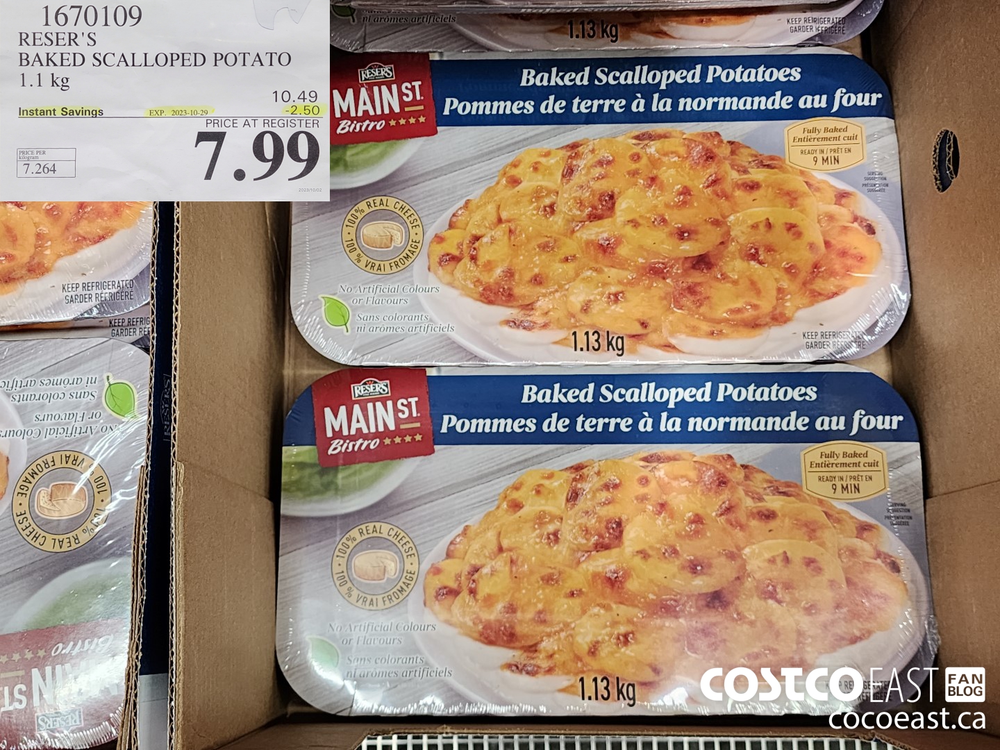1670109 RESER'S BAKED SCALLOPED POTATOES 1.1 kg ($2.50 INSTANT SAVINGS EXPIRES ON 2023-10-29) $7.99