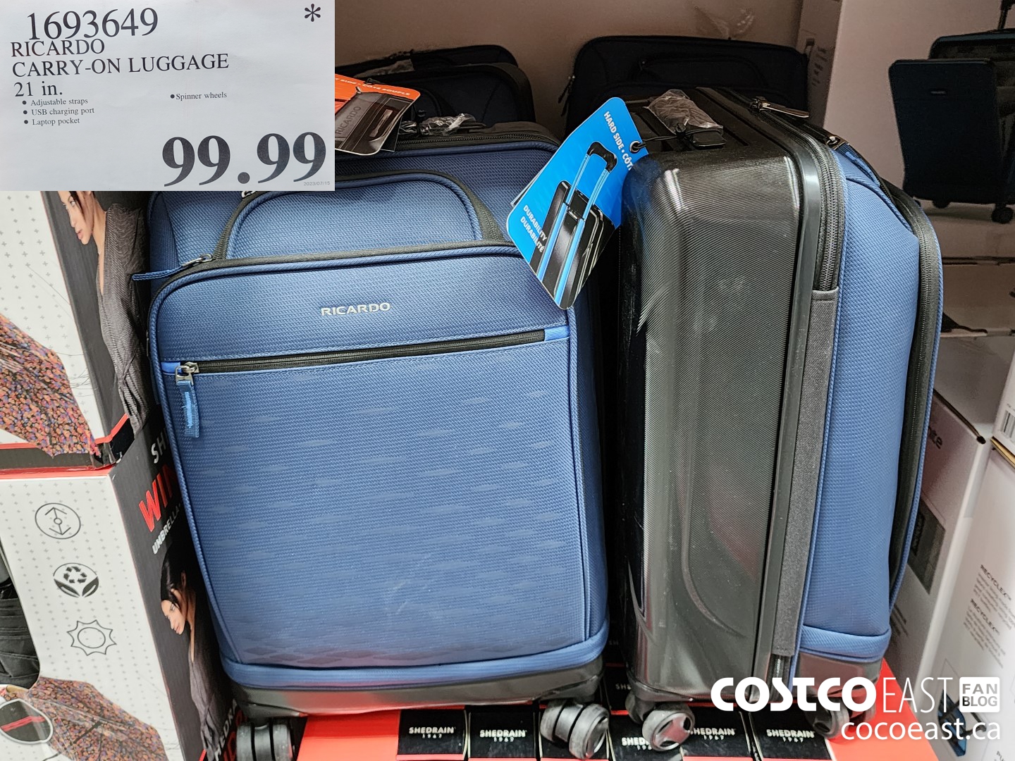 1693649 RICARDO CARRY-ON LUGGAGE 21 IN $99.99