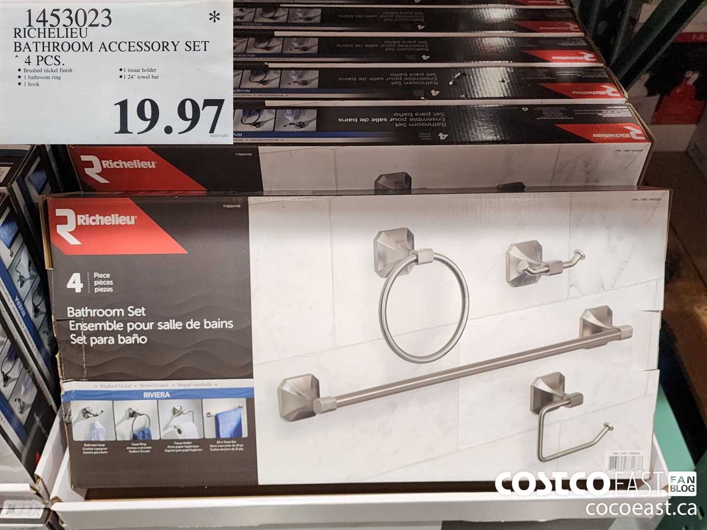 1453023 RICHELIEU BATHROOM ACCESSORY SET 4 PCS $19.97