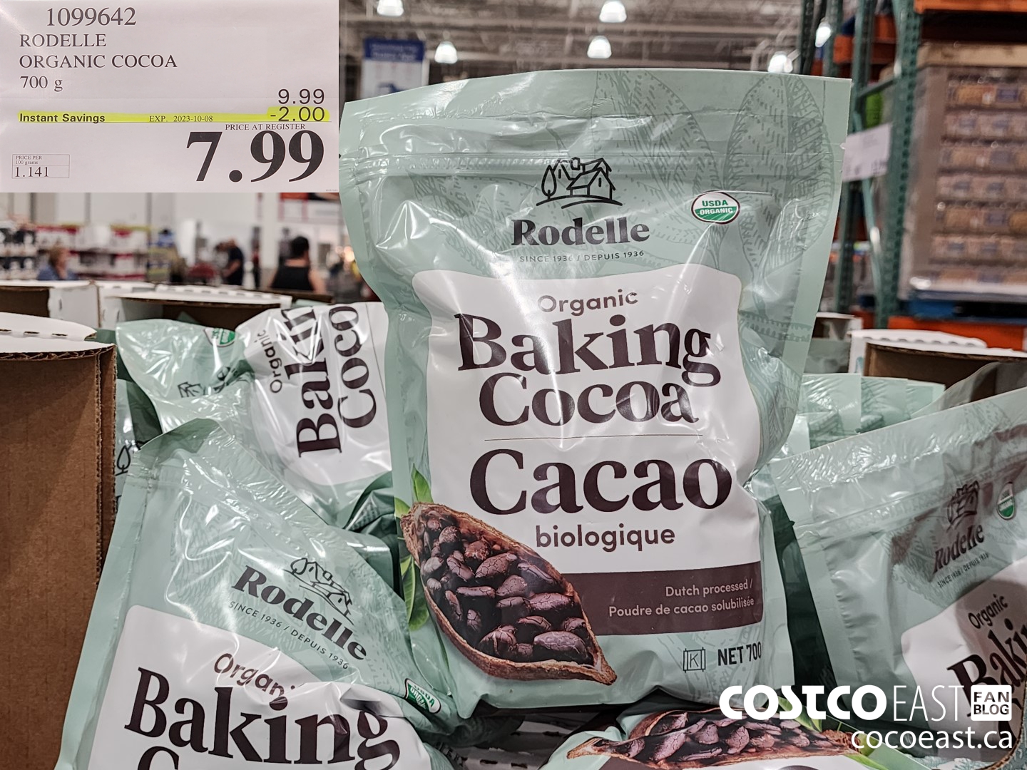 1099642 RODELLE ORGANIC COCOA 700 G ($2.00 INSTANT SAVINGS EXPIRES ON 2023-10-08) $7.99