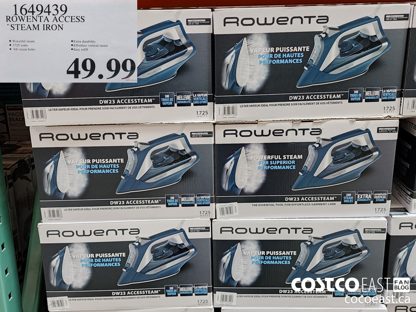 1649439 ROWENTA ACCESS STEAM IRON $49.99