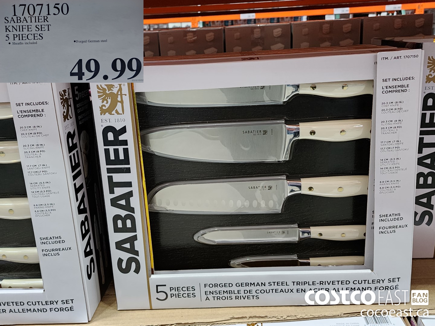 1707150 SABATIER KNIFE SET 5 PIECES $49.99