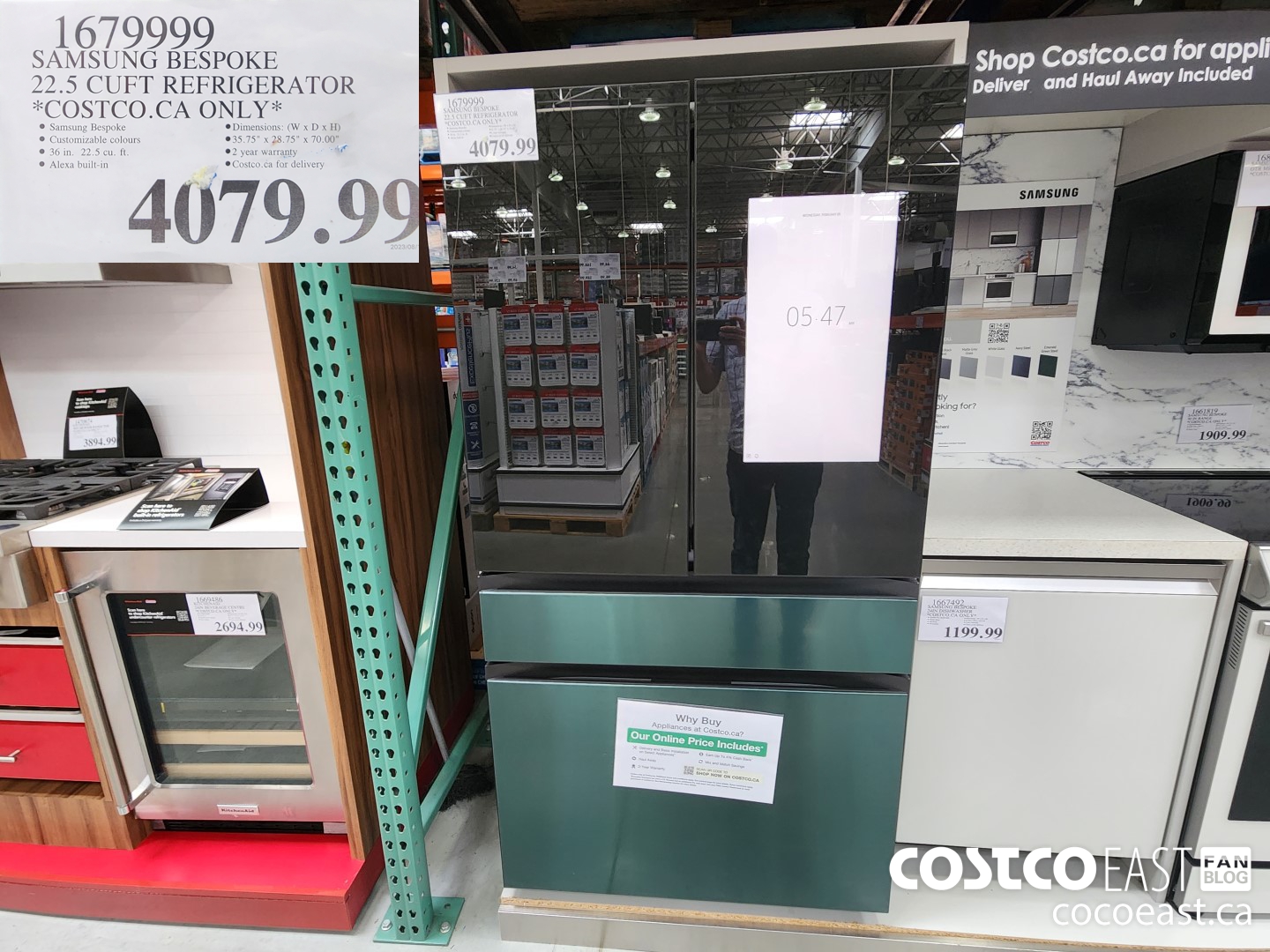 1679999 SAMSUNG BESPOKE 22.5 CUFT REFRIGERATOR *COSTCO.CA ONLY* $4079.99
